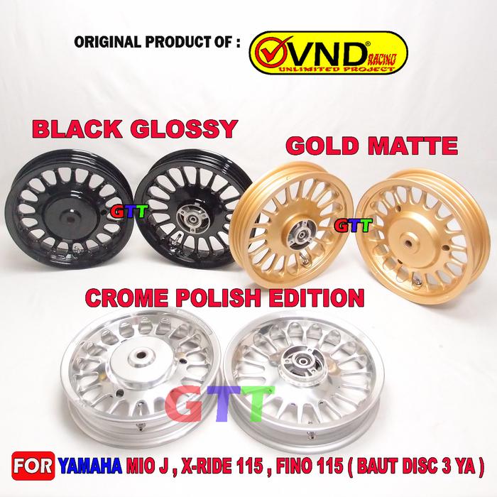 Velg Racing Vnd Roullete Ring 12 Untuk Yamaha Mio J, Fino 115, X Ride