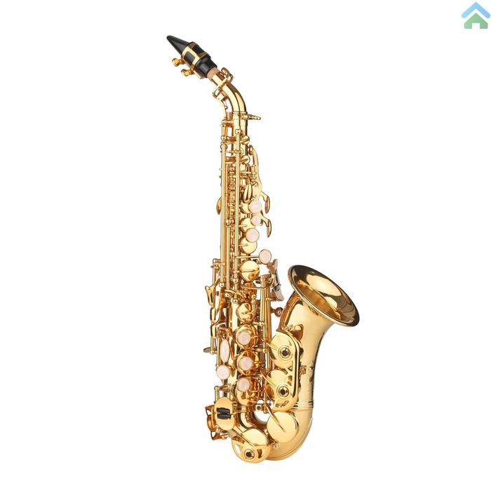 Promo Bb Soprano Saxophone Gold Lacquer Brass Saxophone Dengan Wadah
