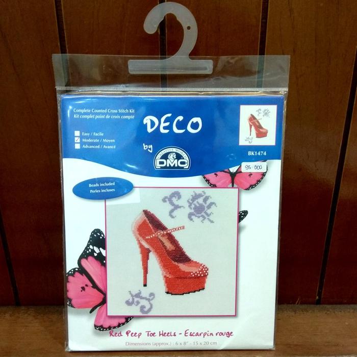 Paket Kristik / Cross Stitch DMC BK1474 - Red Peep Toe Heels