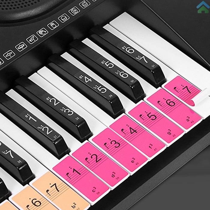 Stiker Tombol Keyboard Piano Untuk Pemula Untuk Piano 88.61.54kunci