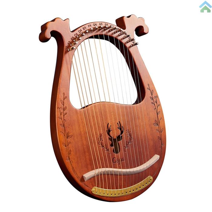 3pcs  Set Alat Musik Harpa Kunci C 16 Senar Bahan Kayu Lyre Dengan