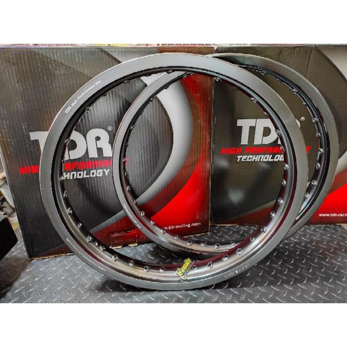 Velg Tdr 17 140 160 185 Set Wx Shape Titanium-Brown Black Hitam Silver