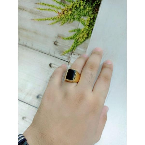 cincin onyx pria titanium / cincin titanium