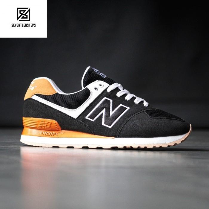 Sepatu Sneaker Casual Sneakers Casual NB 574 Black White Orange Termurah