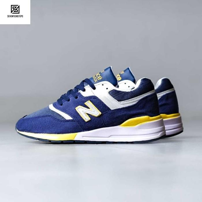 Sepatu Sneakers Casual Pria NB 997 Navy White Yellow Terbaru