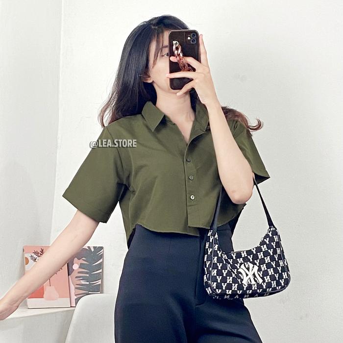 ANDITA KEMEJA CROP / SHIRT CROP PENDEK WANITA / LEA STORE