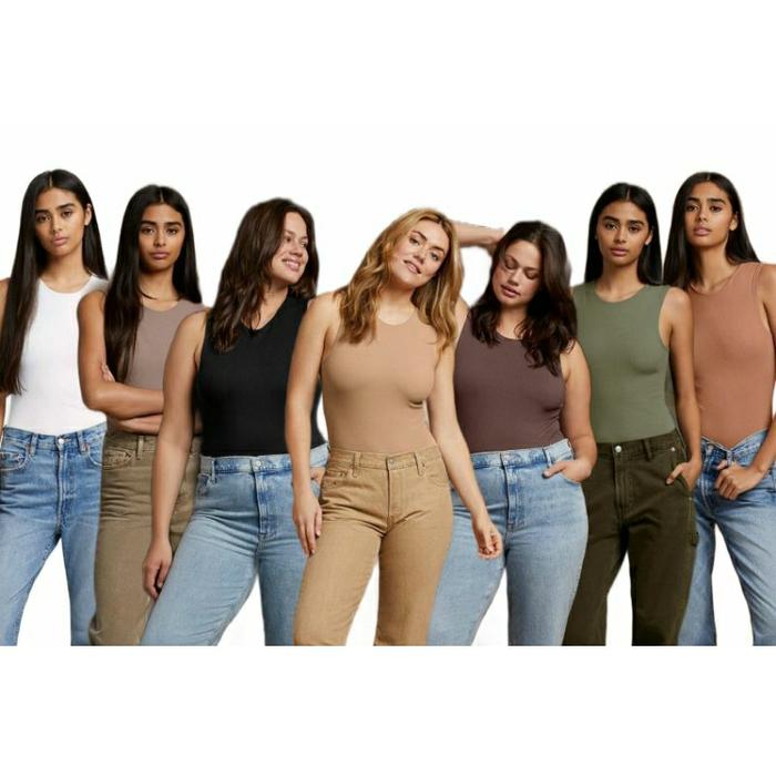 OLIVE sz ML • NUUDS CREW NECK RIBBED BODYSUIT