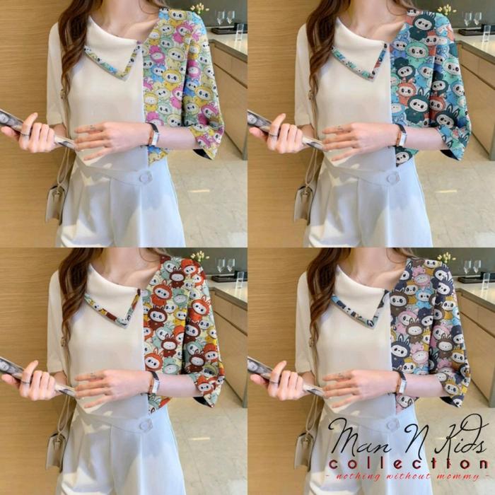 TERBARU - BLOUSE LENGAN PENDEK CHIARA LABUBU - OB11 - BAJU ATASAN WANITA KASUAL - BLOUSE VIRAL - BAJ