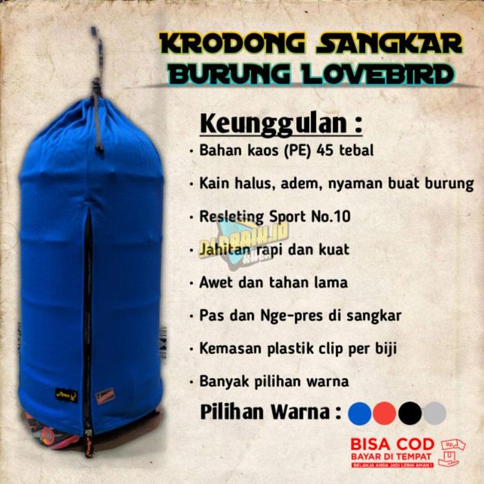 KRODONG SANGKAR KRODONG BURUNG LOVEBIRD BAHAN TEBAL