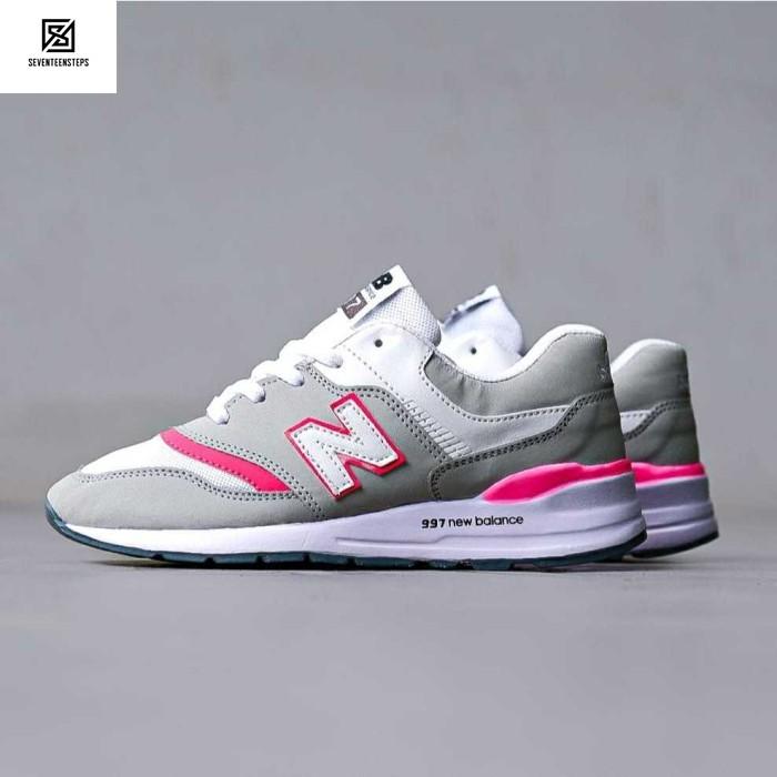 Sepatu Sneakers Casual Wanita NB 997 Grey Pink White Terbaru