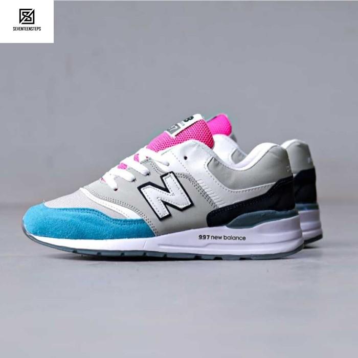 Sepatu Sneakers Casual Wanita NB 997 Grey Blue Pink Terbaru