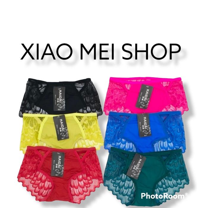 PROMO MURAH 3 PCS CD CELANA DALAM WANITA RENDA TRANSPARAN DEPAN BELAKANG KAIDAI 847 PREMIUM UNDIES