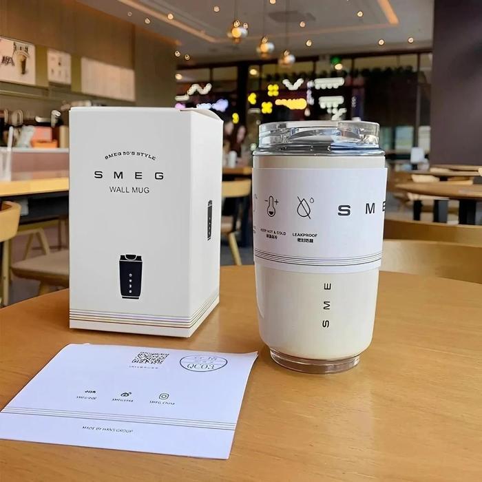 SMEG Stainless Steel Water Bottles 240ML Insulated Water Bottles Coffee Thermos Travel Mug Vacuum Le
