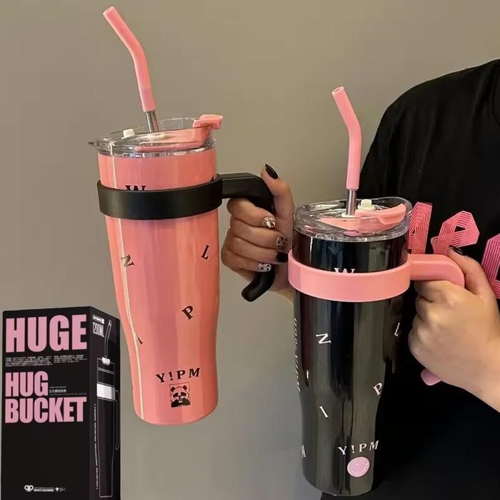Embossed Flower Pot Big Mac Cold Insulation Cup 1200ML Stainless Steel Vacuum 40OZ Thermos Cup Trave