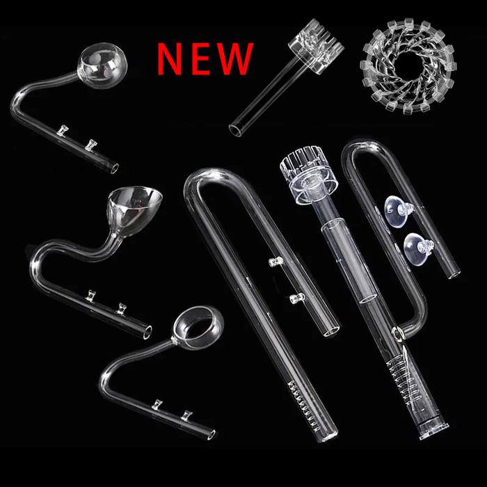 Glass pipe lily poppy peony spin surface skimmer inflow outflow 13mm 17mm aquarium water plant tank 