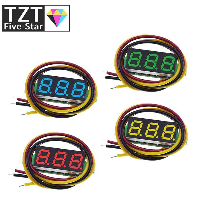 TZT Three line precision DC digital voltmeter head LED digital voltmeter DC4.5V-30V 0.28 Inch Mini D