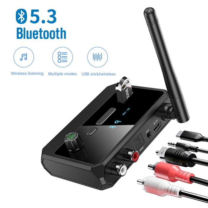 Bluetooth 5.3 Audio Receiver Wireless Support U-disk Audio Adapter With AUX 3.5mm RCA Optical Jack f