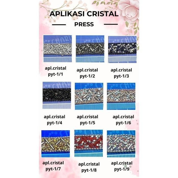 Charisma Aplikasi Rhinestone/Payet Tikar (90cm ) lebar 1,3cm -Diamond Tikar-Payet kristal-Kirtsal te