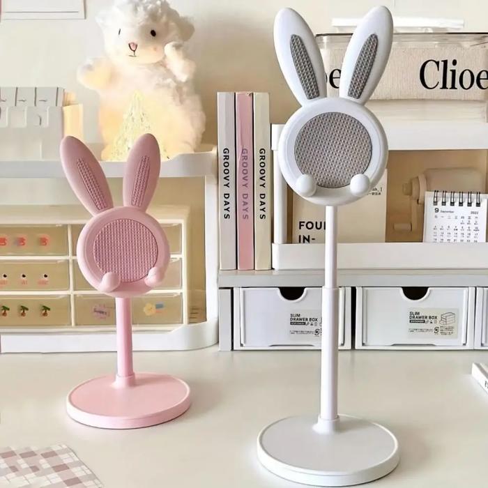 Cute Cartoon Bunny Phone Stand - Adjustable & Compatible With IPhone, Kindle, IPad, Switch, Tablet &