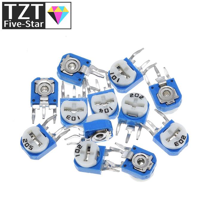 10pcs Rm063 Rm-063 100 200 500 1k 2k 5k 10k 20k 50k 100k 200k 500k 1m Ohm Trimpot Trimmer Potentiome