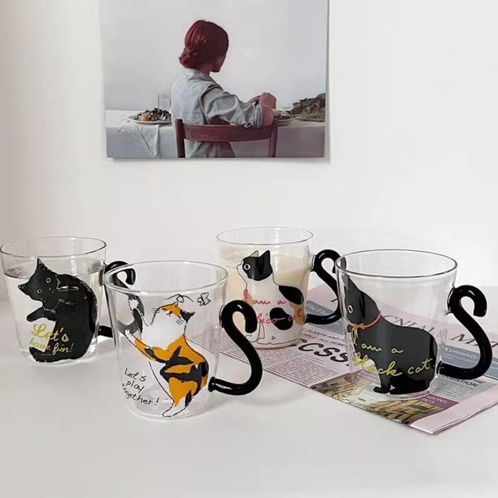 Glass Cup Bamboo Lid Bubble Tea Transparent Cold Drinking Coffee Mug Wine Milk Tea Cup Glass Straw D