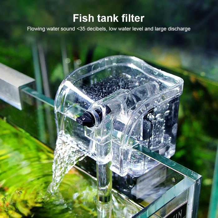 Aquarium Filter External Hanging Thin Fish Tank Filter Waterfall Submersible Oxygen Aquarium Filter 