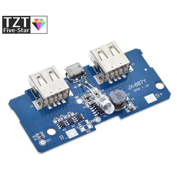 18650 Dual Micro USB 3.7V to 5V 2A Boost Mobile Power Bank DIY 18650 Lithium Battery Charger PCB Boa
