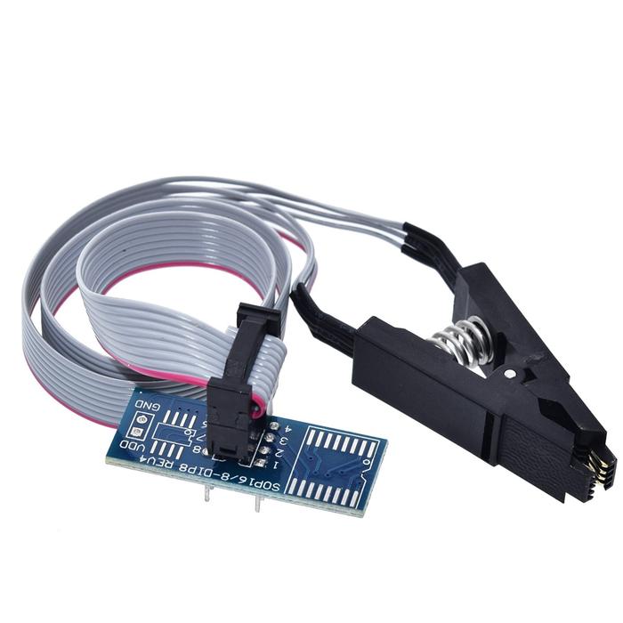 TZT New  SOIC8 SOP8 Flash Chip IC Test Clips Socket Adpter BIOS/24/25/93 Programmer for arduino