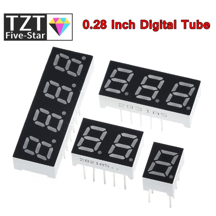 0.28 Inch Digital Tube LED Display 1Bit 2Bit 3Bit 4Bit Display Common Anode / Cathode 0.28" 7 Segmen