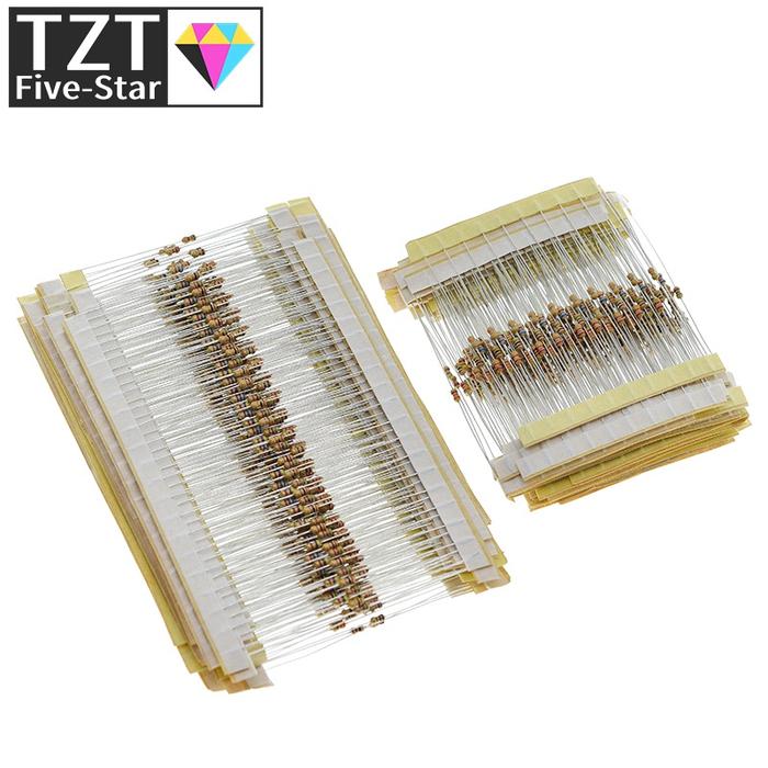 600pcs/set 30 Kinds 1/6W Resistance 5% Carbon Film Resistor Pack Assorted Kit 1K 10K 100K 220ohm 1M 
