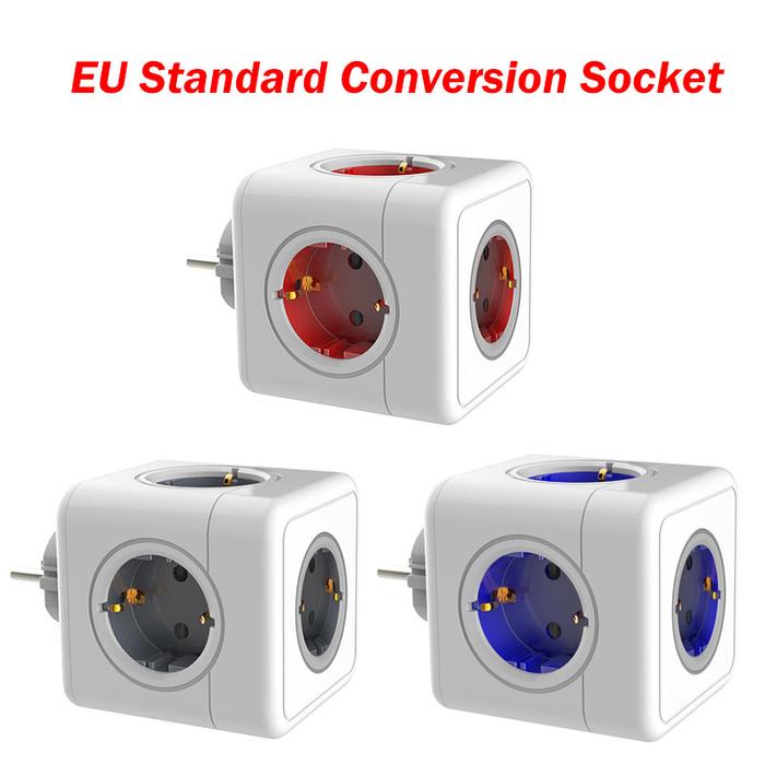 EU Standard Conversion Socket Smart Outlet Extension Adapter Power Strip Socket without USB EU Plug 