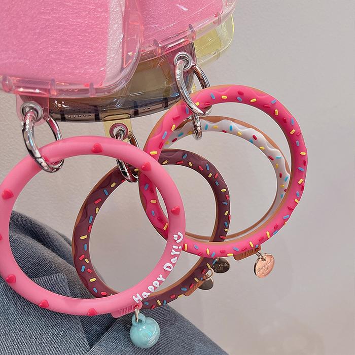 Japan Kawaii Cute Donut Universal Soft Silicone Bracelet For Apple 14 11 13 12 Pro Max MiNi Anti-Los