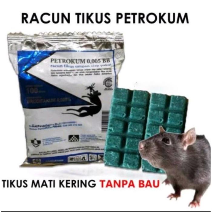 Racun Tikus Petrokum Obat Umpan Siap Pakai Pembasmi Basmi Hama Tikus