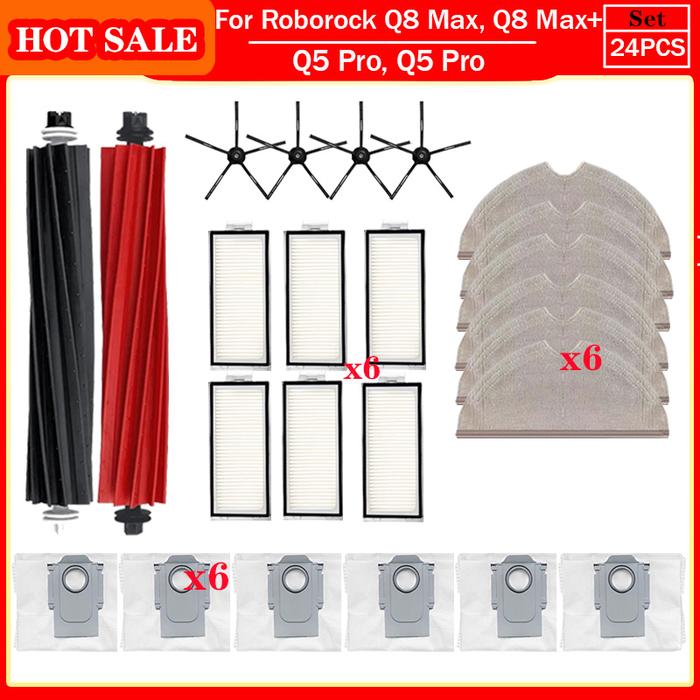 Accessories For Roborock Q5 Pro, Q5 Pro+,Q8 Max, Q8 Max+ Replacement Parts Main Side Brush Hepa Filt