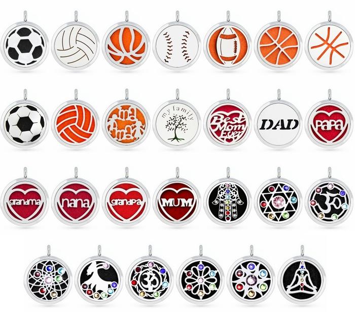Trendy American football 30mm Perfume locket Aromatherapy locket essential oil Diffuser Locket penda