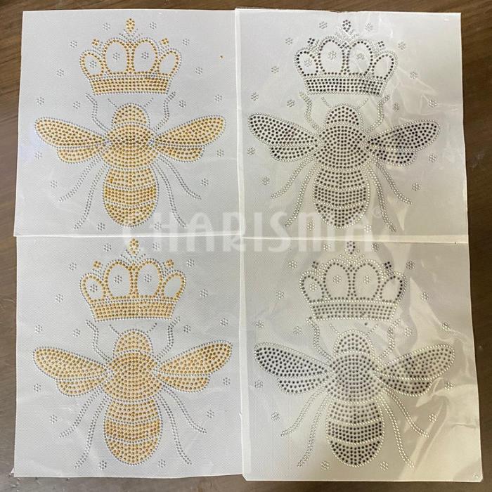 mote gosok motif lebah /Aksesoris Baju  / Hotfix