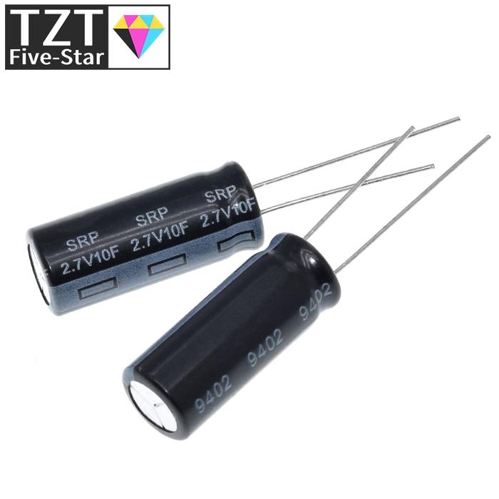 5pcs 2.7V 10F Cylindrical Ultra Super Farad Capacitor High Power Supercap 10x26mm