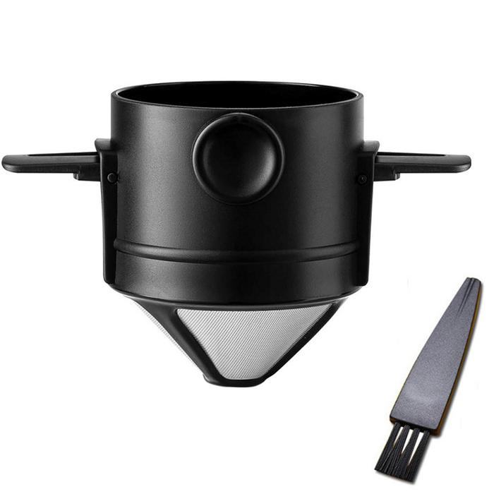 Practical Coffee Filter Stainless Steel Paperless Cup Coffee Maker Instrument for Travel Camping Off