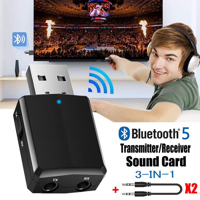 Bluetooth Receiver Transmitter Mini Stereo Bluetooth 5.0 Audio AUX RCA USB 3.5mm Jack For TV PC Head