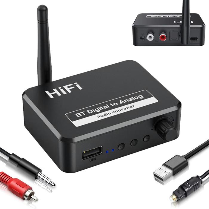 Digital to Analog Audio DAC Converter Adapter Digital SPDIF Optical Toslink to 3.5mm 3.5 AUX Jack RC