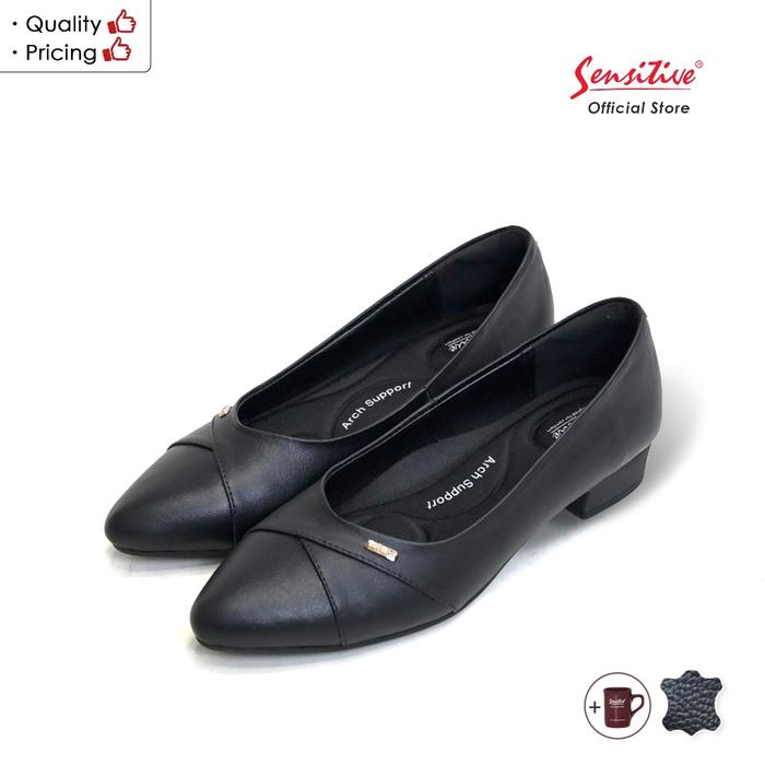 [HAK 3 CM] SENSITIVE Sepatu Pantofel Kerja Kulit Wanita SC VIOLA 302
