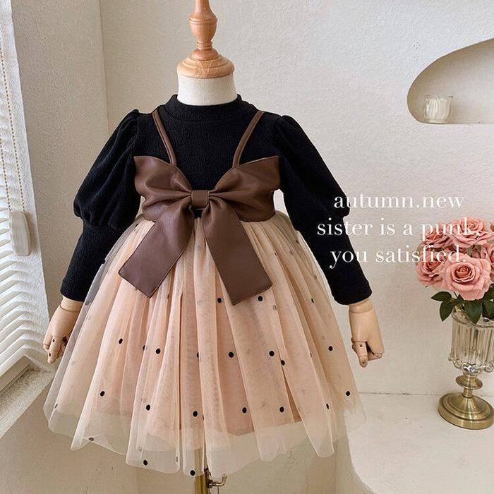 gaun anak usia 0-3 Tahun Gadis /Dress Autumn Dress Gaya Luar Negeri Anak Korea Versi Korea Musim Gug
