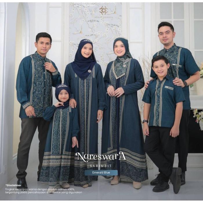 Nareswara family set by meilee Original - Sarimbit Couple Keluarga Termuah - Gamis ibu anak Gamis sy