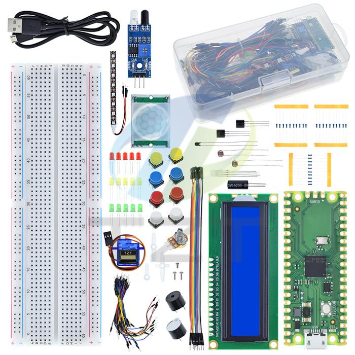 TZT Starter Kit For Raspberry Pi Pico Development Board Breadboard LCD Module Python Programming Beg
