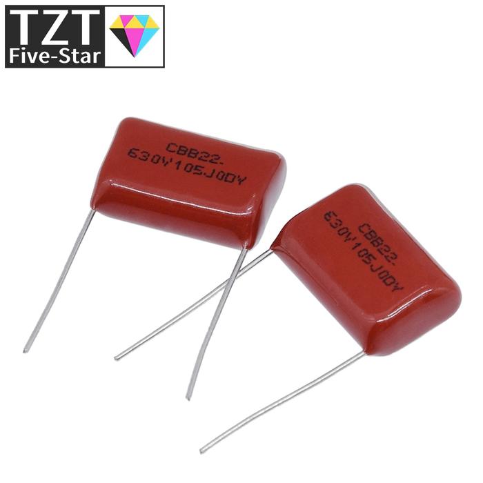 10PCS 630V105J 630V 1UF Pitch 20mm 105 1000NF CBB Polypropylene film capacitor