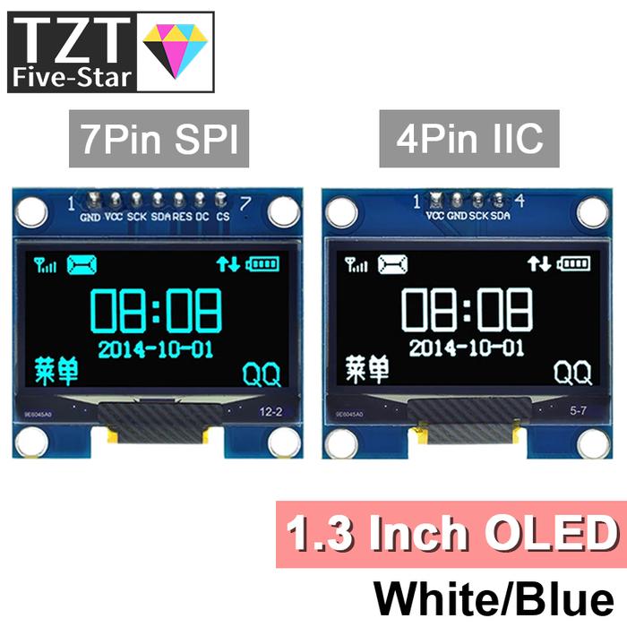 1.3 inch OLED module SPI/IIC I2C Communicate white/blue color 128X64 1.3 inch OLED LCD LED Display M