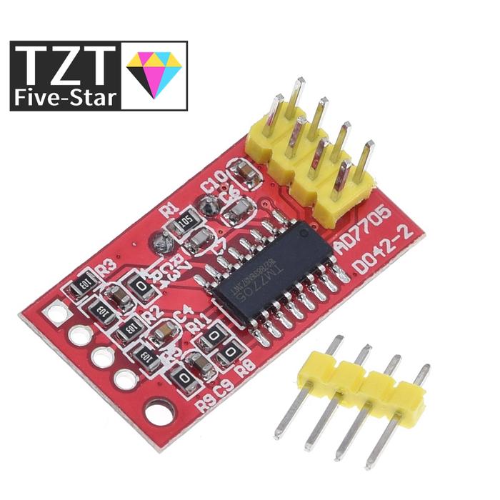 TZT   AD7705 Dual 16 bit ADC data acquisition module programmable input gain SPI interface