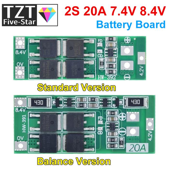 TZT 2S 20A 7.4V 8.4V 18650 Lithium Battery Protection Board/BMS Board Standard/Balance For DIY