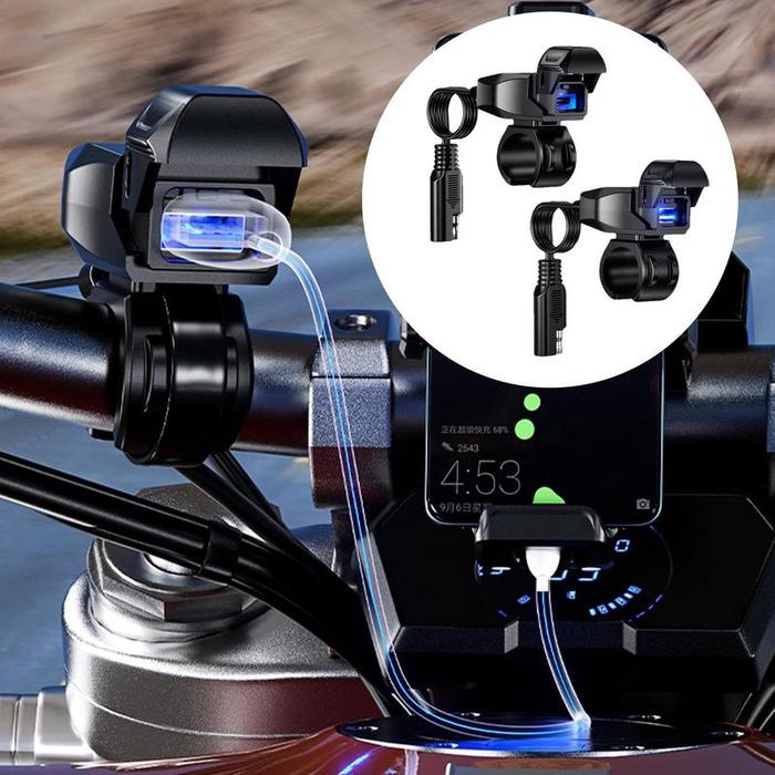 Motorcycle Phone Charger USB Adapter Phone Charger Motorcycle Power Outlet Waterproof Handlebar Moun