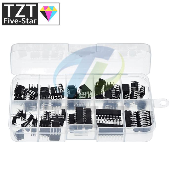 85PCS/Lot Integrated Circuit DIP IC Combination Set NE555 LM324N LM393P UA741CN PC817 LM358P LM386N